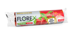 Florex - Florex Çilek Kokulu Büzgülü Büyük Boy Çöp Torbası