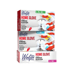  - Reflex Winlyex Home Glove Pudrasız Kırmızı Eldiven L-XL Beden 50′li