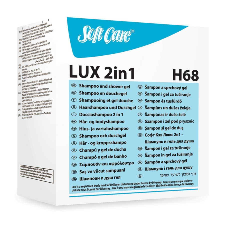6'lı Softcare Line Lux 2 in 1 800 ml Parfümlü Saç ve Vücut Şampuanı